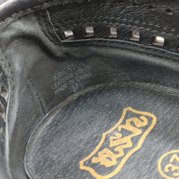 Ash Kingston Leather Platform Slip On Sneaker Black Perforated 37‎ Almond Toe - Picture 10 of 12